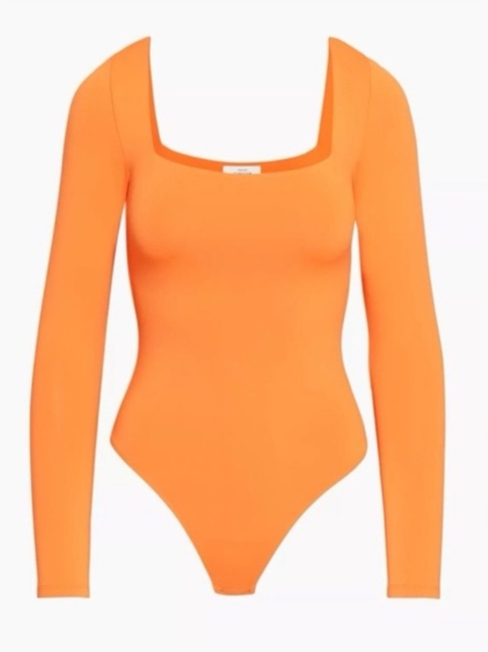 Aritzia Babaton Contour Squareneck Longsleeve Bodysuit - Tangelo Orange Top